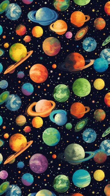 Stars and Planets Space Background