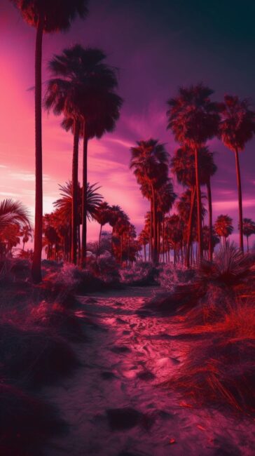 Sunset Dark Purple Background