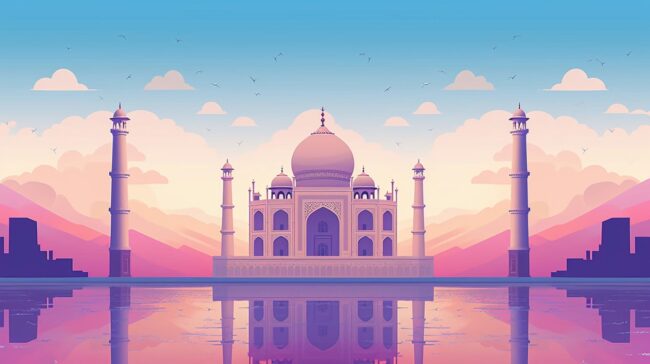 Taj Mahal Pastel Wallpaper