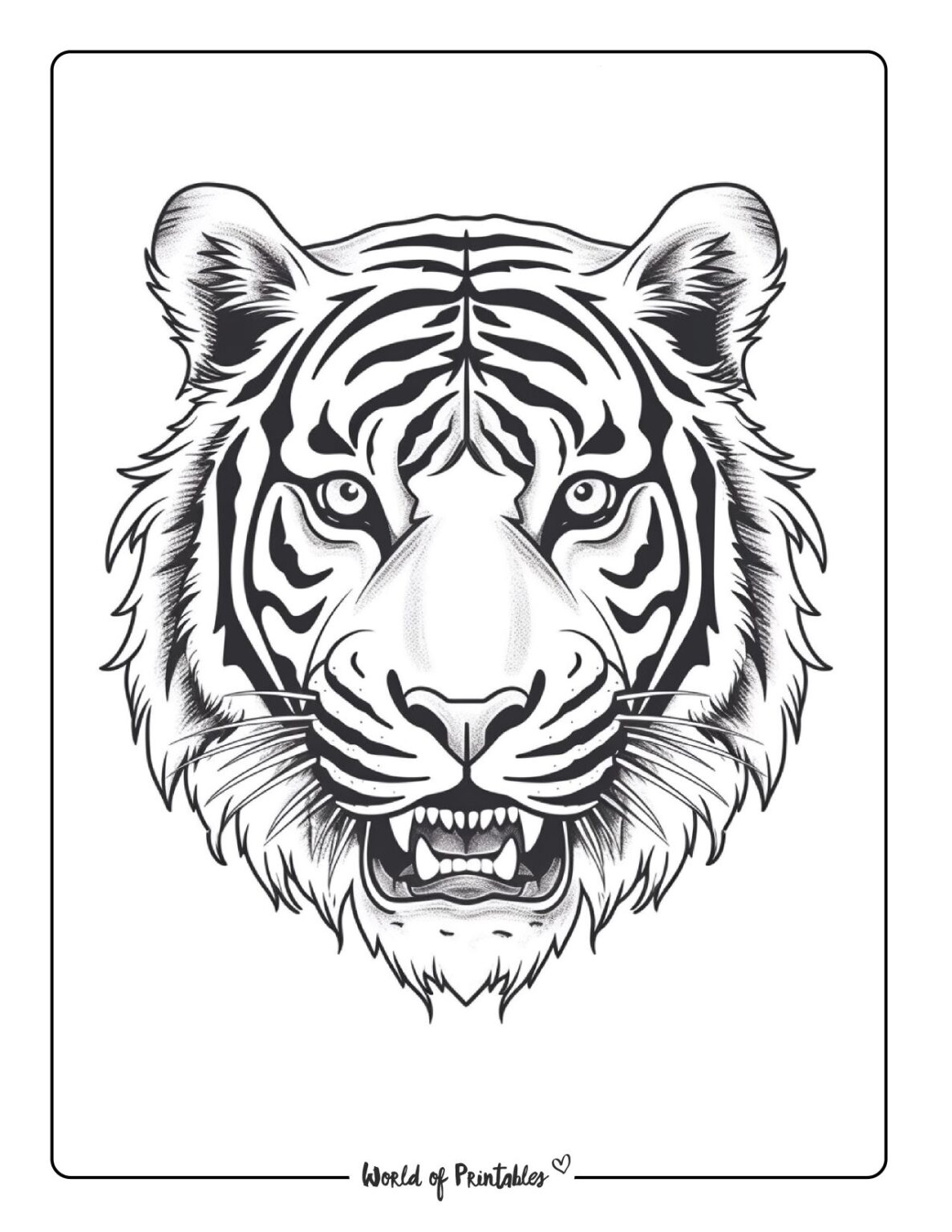 Tiger Coloring Pages For Kids & Adults World of Printables