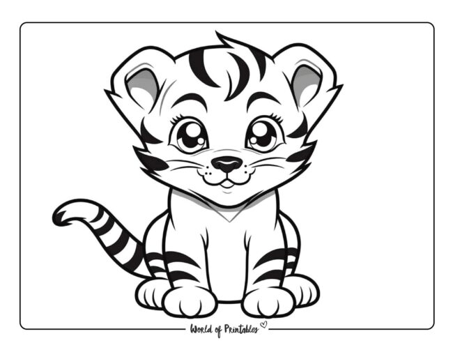 Tiger Coloring Sheet 5