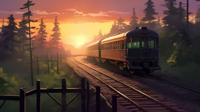 Train on a Track Lofi Background