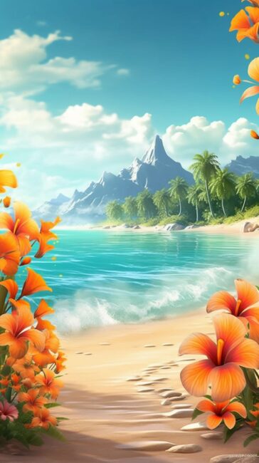 Tropical Island Beach Background