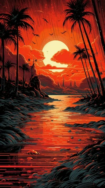 Tropical Red Background