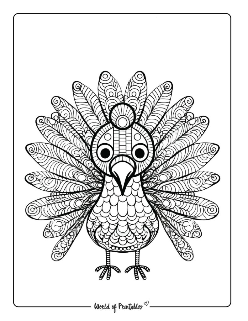 Turkey Coloring Page from World of Printables