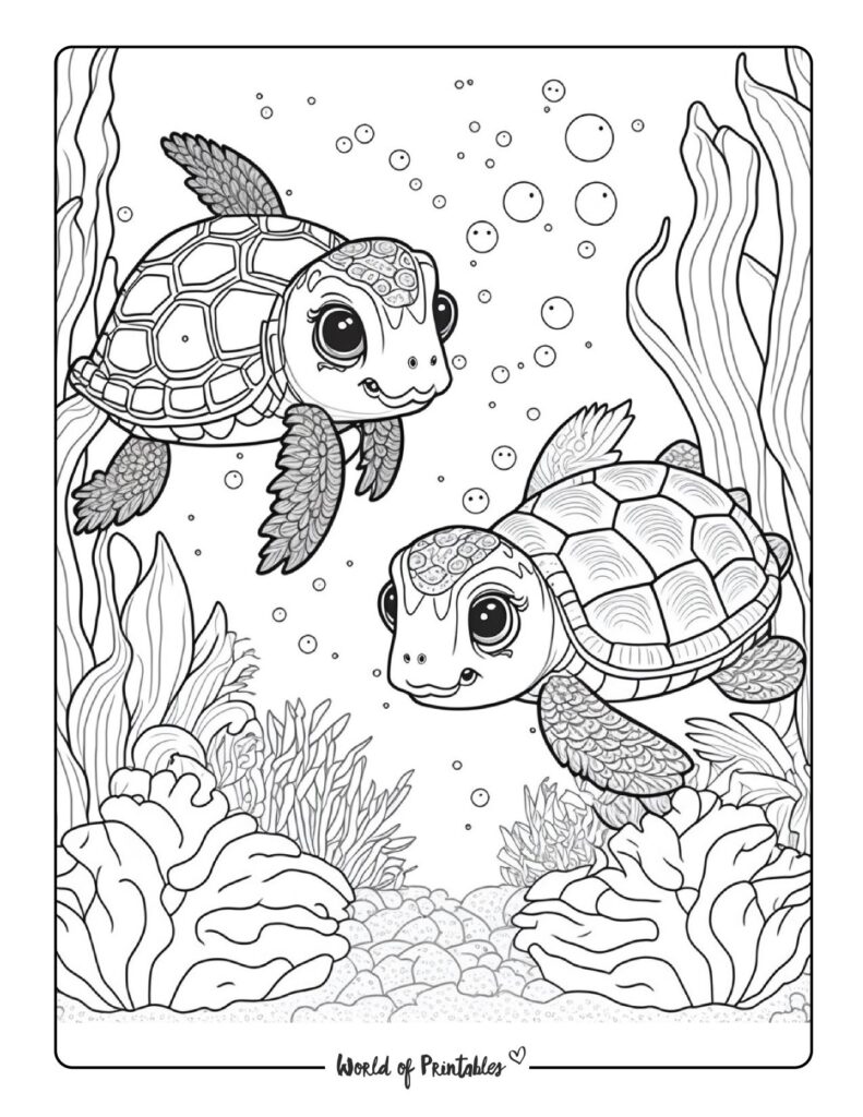 Turtle Coloring Pages For Kids & Adults - World of Printables