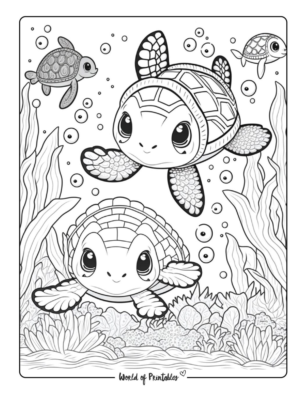 Turtle Coloring Pages For Kids & Adults - World of Printables