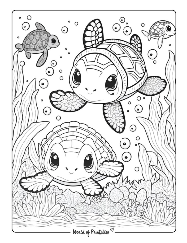 Turtle Coloring Pages For Kids & Adults - World of Printables
