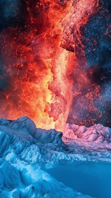 Volcano Eruption Fire Background