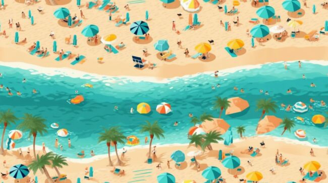 Warm Summer Illustration Beach Background