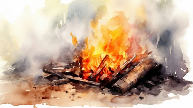 Watercolor Fire Background