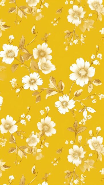 White Flowers on a Yellow Background