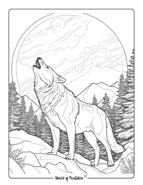 Wolf Coloring Page 10