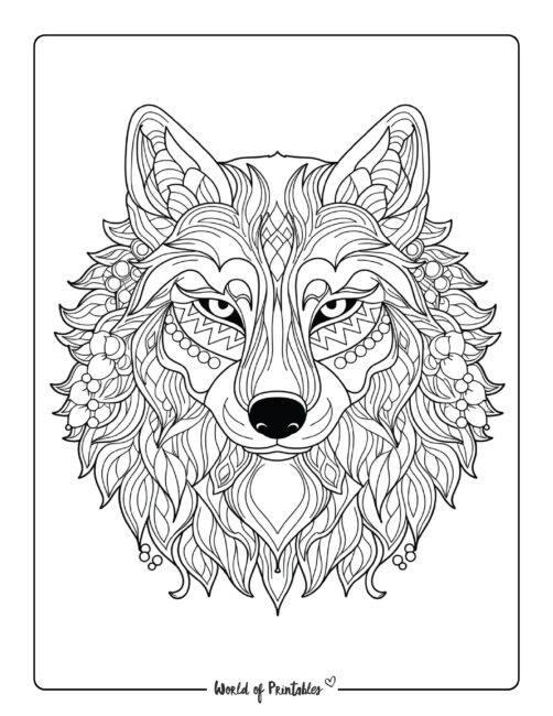 Wolf Coloring Page 4