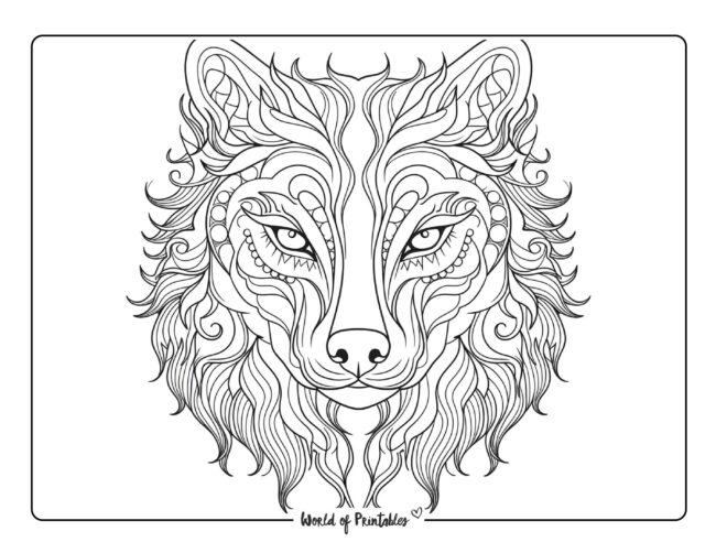 Wolf Coloring Sheet 9