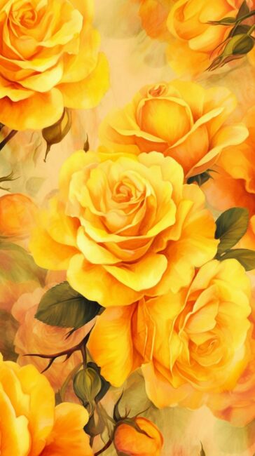 Yellow Roses on a Yellow Background