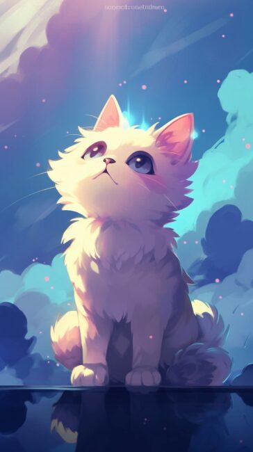 a cute kitten looking at the sky wallpaper