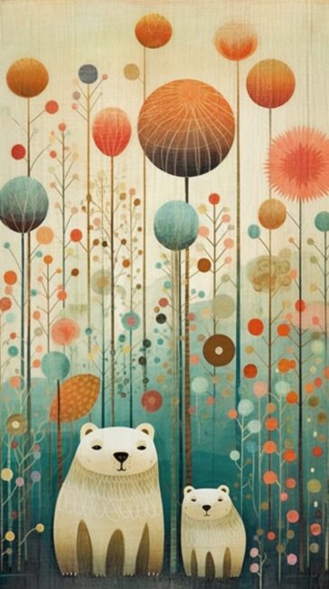 cool wallpaper bears in landscape abstract