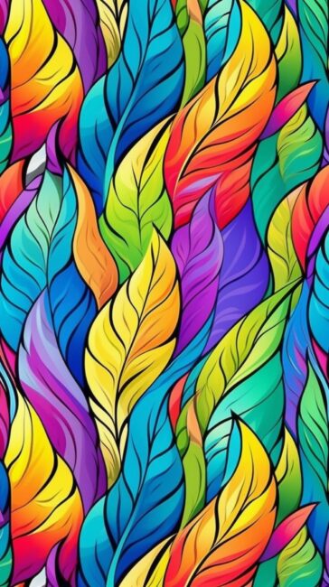 cool wallpaper of colorful feather pattern
