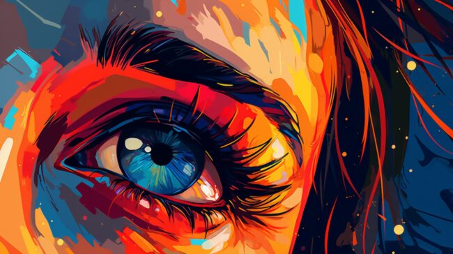 cool wallpaper of colorful painting of close up portrait