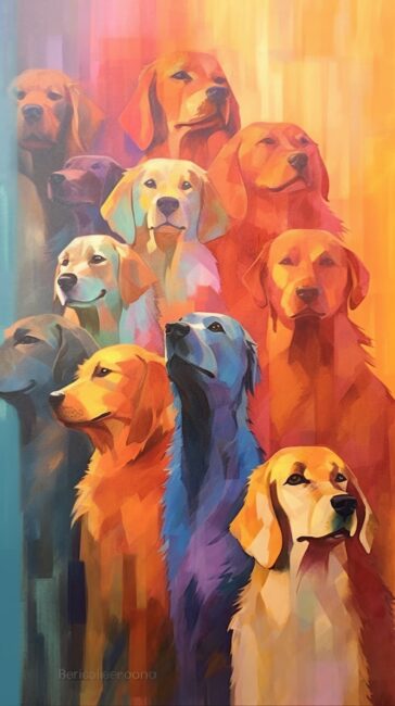 cool wallpaper of golden retrievers in various shades of color