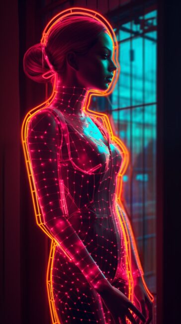 cool wallpaper of neon girl