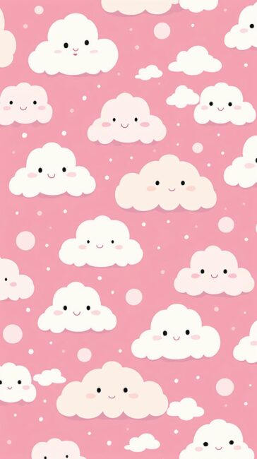cute and adorable kawaii pattern of clouds wallpaper