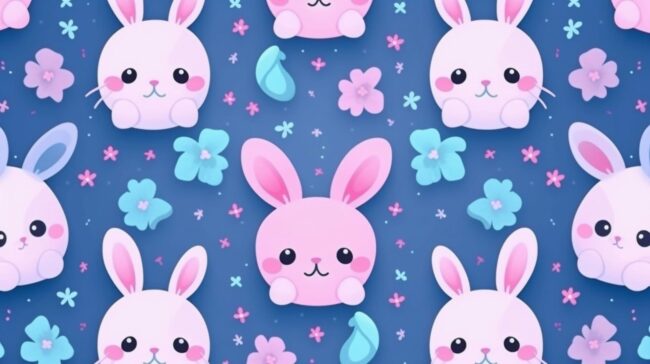 cute bunny pattern wallpaper