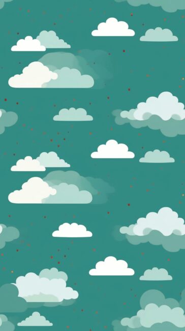 cute clouds on green background wallpaper