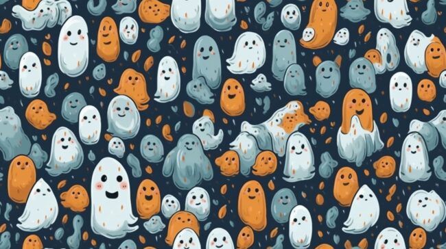 cute halloween ghost pattern background