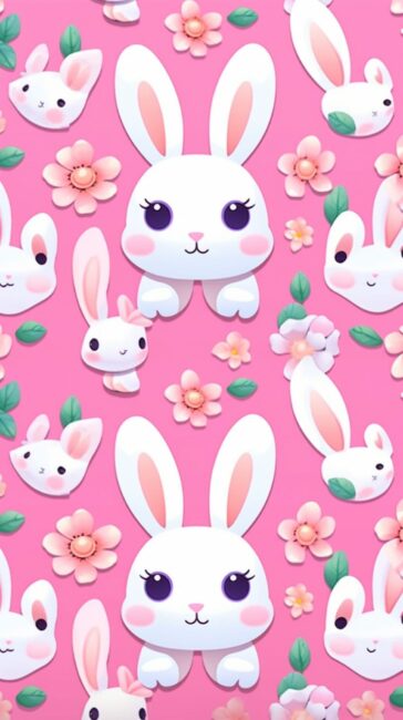 cute rabbit pattern wallpaper