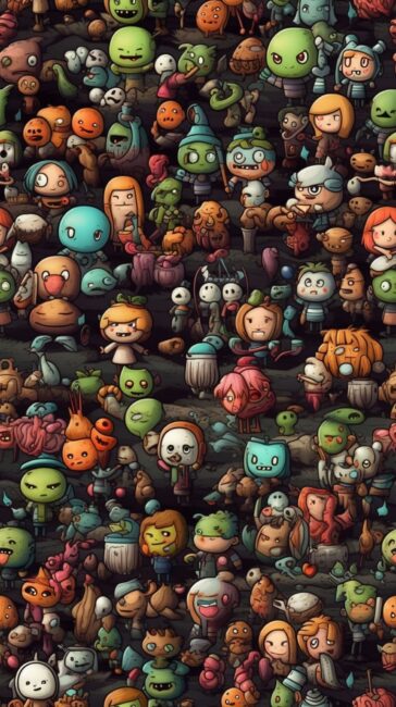 halloween characters background wallpaper