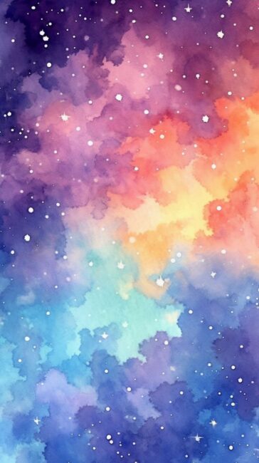 hand painted watercolor galaxy background