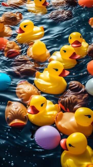 rubber ducks floating wallpaper
