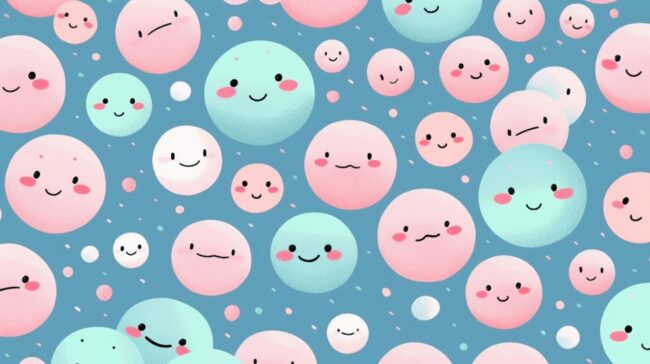 smiley face pattern aesthetic pastel colors