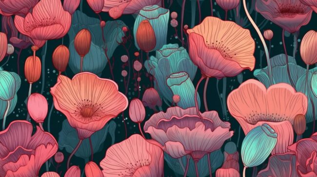 surreal flowers background wallpaper
