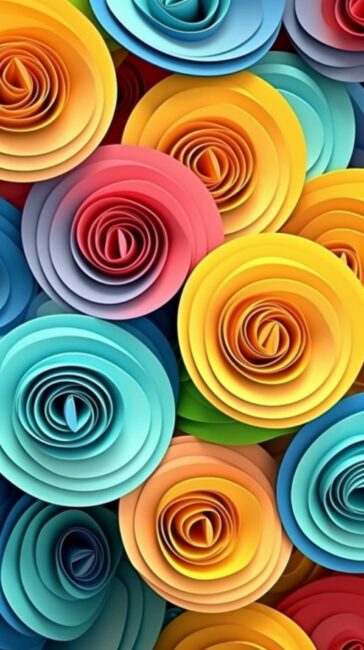 vibrant phone wallpaper with cool colorful shapes