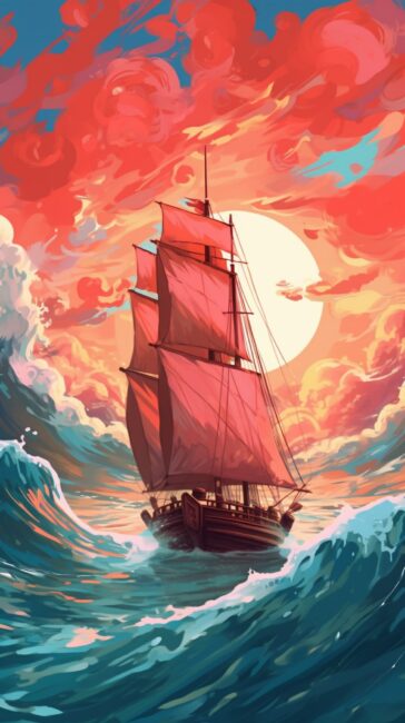 wallpaper of a painting of sailboat