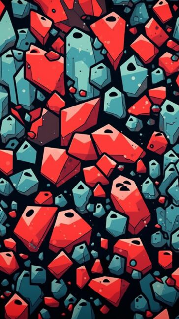 wallpaper of abstract shapes in red and blue