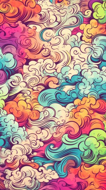 wallpaper of colorful clouds style painting