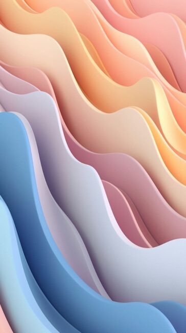 wallpaper of cool waves pattern in pastel colors