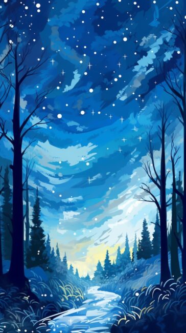 wallpaper of light blue starry night background
