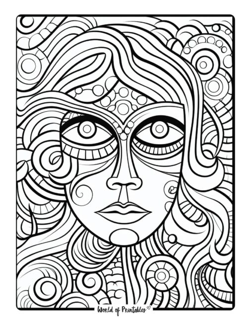 Abstract Faces Coloring Pages Abstract Faces Coloring Pages