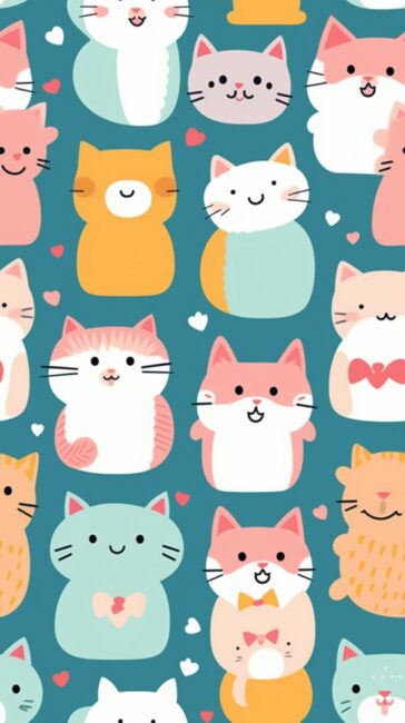 Aesthetic Pattern Cat Background