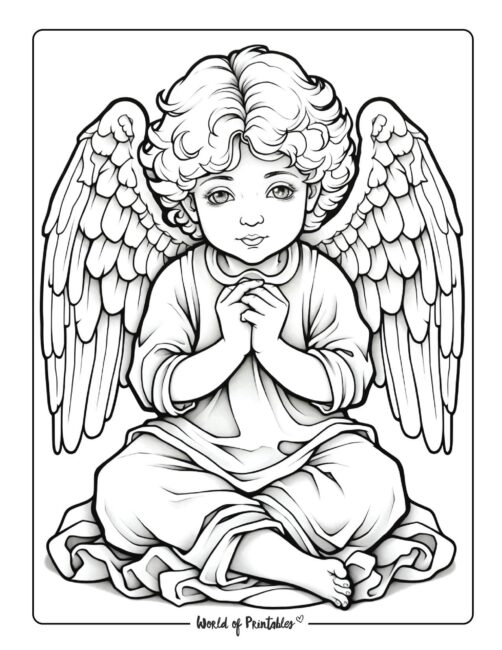 DIY COLORING Page - Instant PDF Digital Download - Printable Coloring Page  - Angels Dance - Angel Flowers Butterflies - Adults - Children