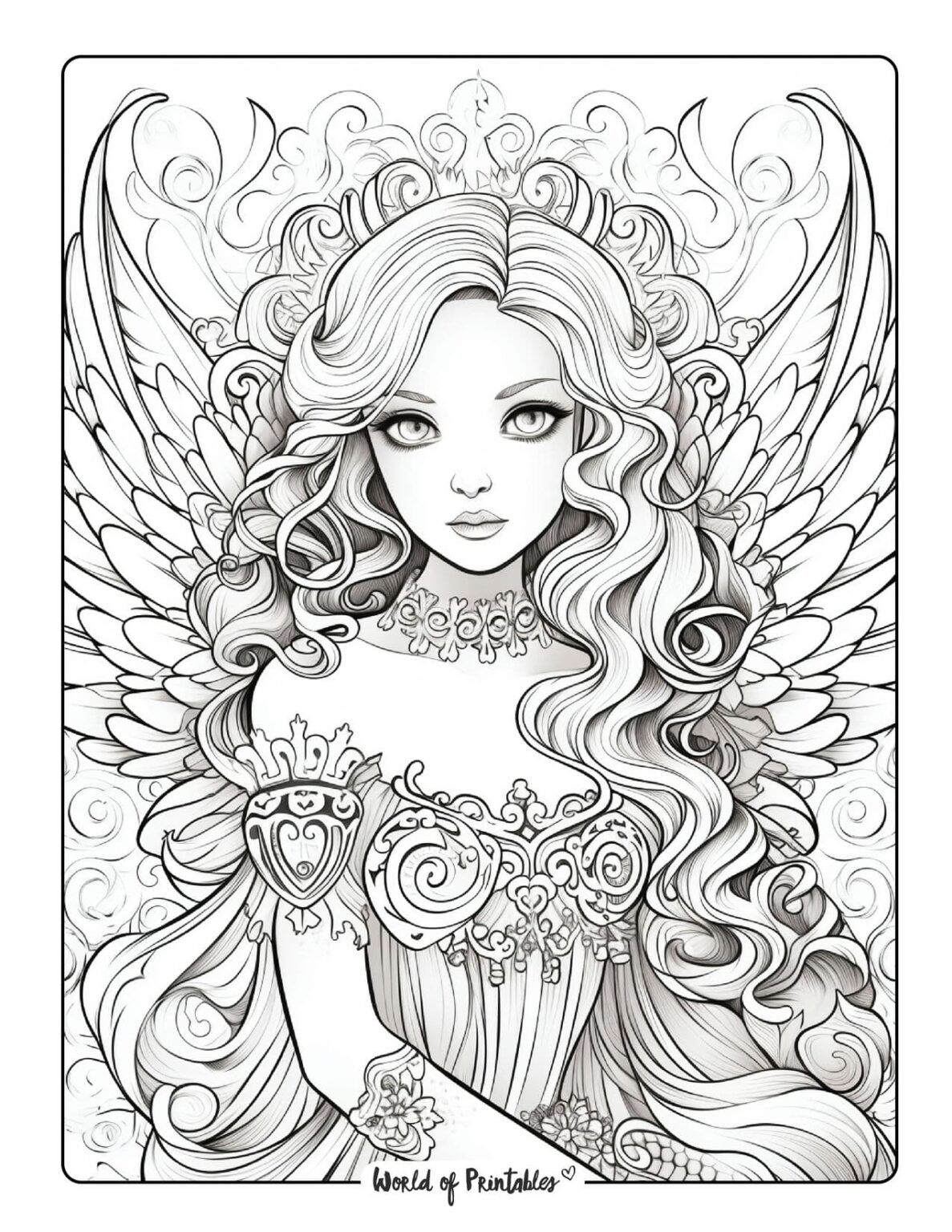 Angel Coloring Pages World of Printables