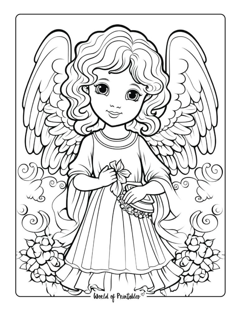 Angel Coloring Pages - World of Printables