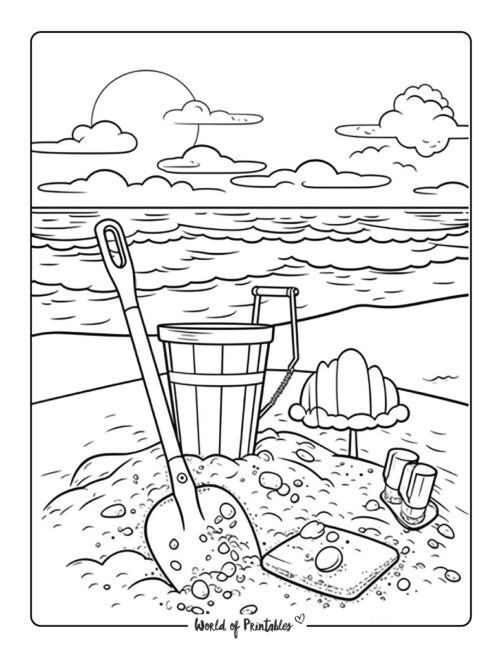 Beach Coloring Page 100