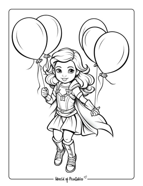 Birthday Girl Hero Coloring Page
