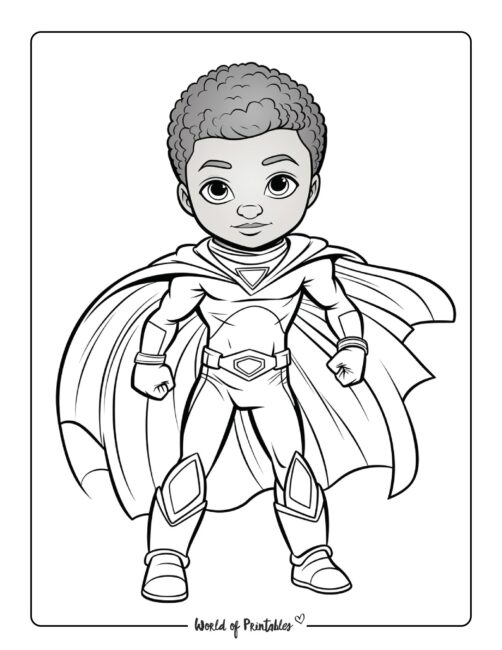 Brave Hero Coloring Page